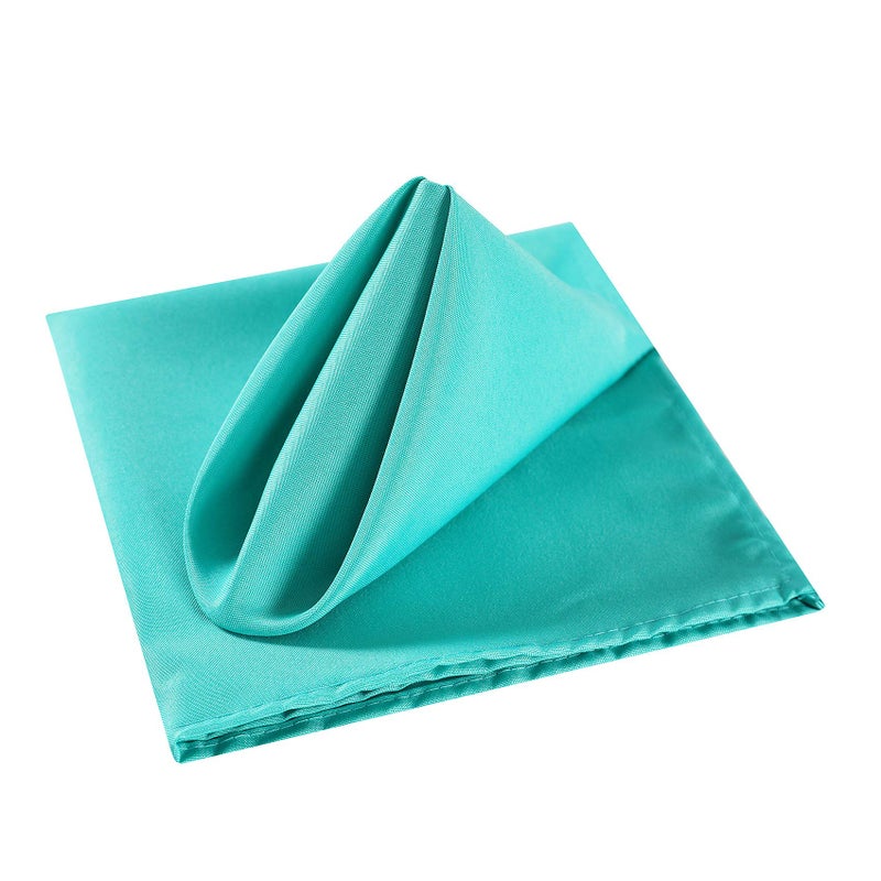 Cupuamon Cloth Napkins 17x17 inch Washable Polyester Dinner Napkins Soft Table Napkins for Wedding Party Dining Banquet(Turquoise,25PCS) - Image 3